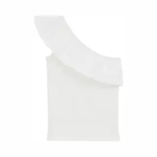 We Fashion Meisjes One-shoulder Top Met Ribstructuur