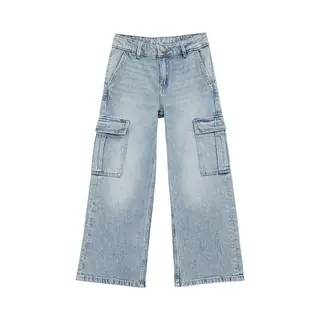 We Fashion Meisjes Jeans Wide Leg Met Cargozakken