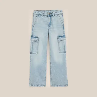 We Fashion Meisjes Jeans Wide Leg Met Cargozakken