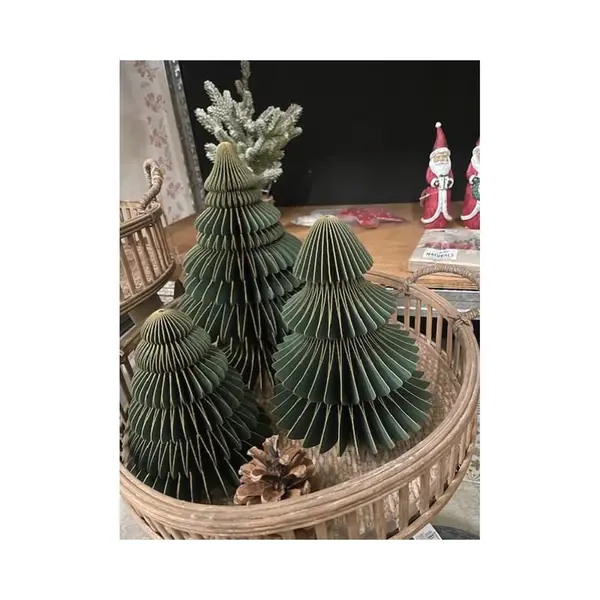 Hbx natural living Kerstboom Papier Foldy 3-delig Groen thumbnail