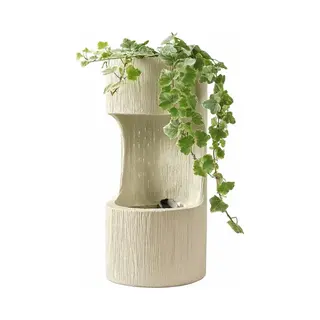 Lumineo - Waterornament - Waterfontein - Fonteintje - Kunsthars - Binnen & Buiten – Tuin Fontein Met Bloempot – Instelbaar Watervolume –
