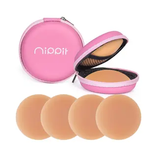 Nippit 4 Stuks Nipple Covers - Zelfklevende Tepelplakkers - Siliconen Tepelstickers - Herbruikbaar - Cappuccino - Bh Accessoires - Inclusief Travel