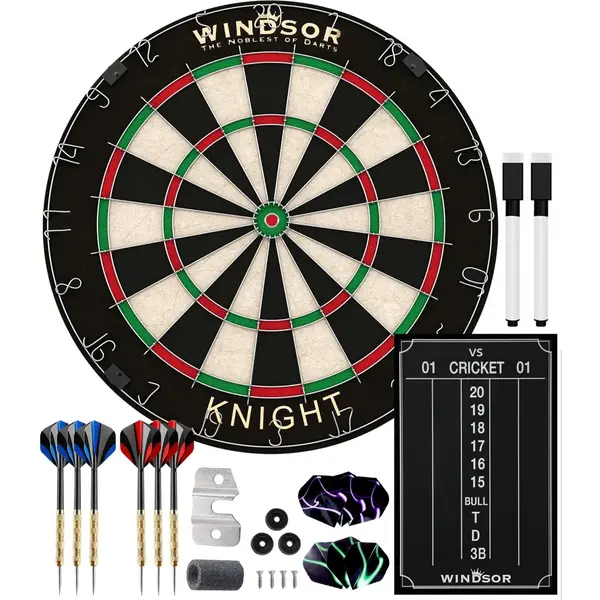 Windsor Dartbord - Met Dartpijlen & Accessoires - Sisal - Dartboard - Knight 3 thumbnail