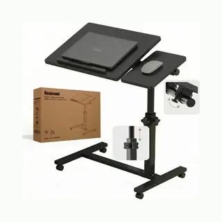 Merah® Laptoptafel - Bedtafel - Banktafel - Laptoptafel Op Wielen - Inklapbaar - Verstelbaar – Ergonomisch - Zwart