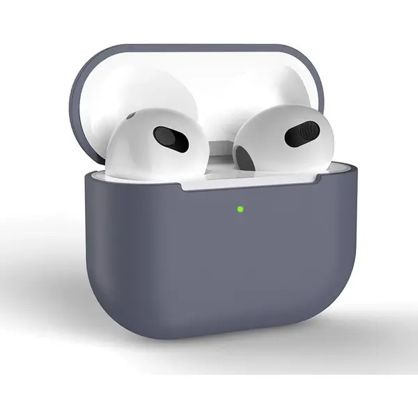Hoesje In Het Lavendel Grijs Geschikt Voor Apple AirPods 3 - Tch - Beschermhoes - Siliconen - Case - Soft Case - Grijs thumbnail