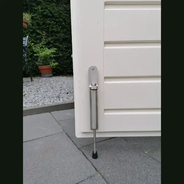 Rvs Deurvastzetter Groot Kierr® Firm 200 - Extra Grote Afstand Tot Bodem - Deurstopper Binnenhuis Buitenhuis Met Voetbediening - Windhaak - thumbnail