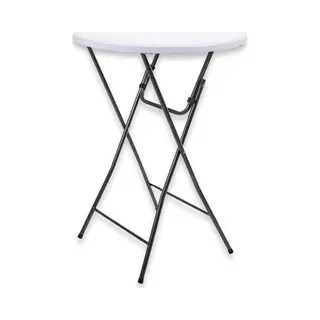 Infinity Goods Stabiler Stehtisch - Partytisch - Stabil Und Wetterfest - Klappbar - 80cm X 110cm - Party - 1 Stück - Weiß/Grau