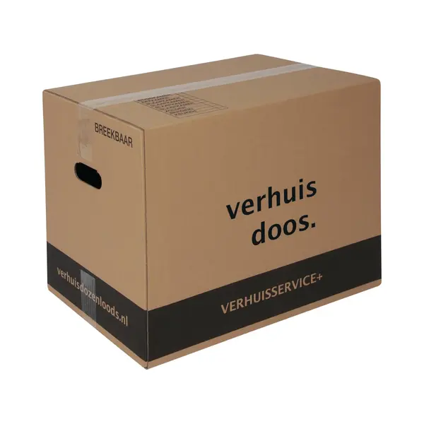 Verhuisservice+ Verhuisdozen - 10 Stuks - 60 Liter - Extra Stevige Verhuisdoos - Dubbel Golf Karton - 50kg Laadvermogen thumbnail