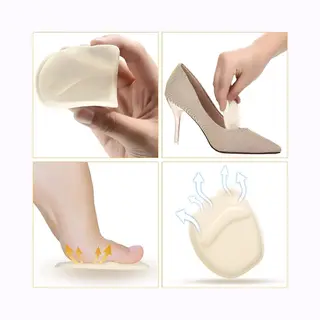 Hoge Hak Voetkussen 1 Paar ( 2 Stuks ) - Beige Of Zwart - Voorvoet Kussen - Comfort Hoge Hakken Dragen - Comfortabel - Siliconen - 7.2 X 3.5 X 1.6 Cm