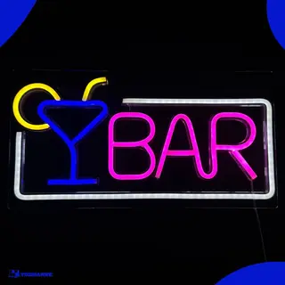 Ydemanne Neon Lamp - Bar Wit / Roze - Dimbaar - Incl. Ophanghaakjes - Neon Sign - Neon Verlichting - Neon Led Lamp - Wandlamp