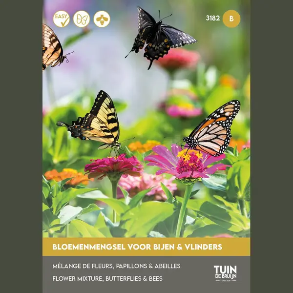 Bloemenmengsel Voor Bijen En Vlinders – Bloemzaden Om Zelf Te Zaaien – Zomerbloemen Voor Tuin Of Balkon – ±5g - Tuin De Bruijn® Zaden thumbnail