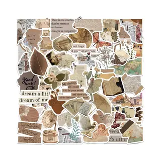 Vintage Stickers - 52 Stuks Retro Stickers Voor Journal - Watervast