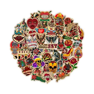 Daily Essentialz Oldschool Tattoo Stickers - Skate Stickers - Skateboard Stickers - Graffiti Stickers - Stickers - Stickers Volwassenen - Bullet