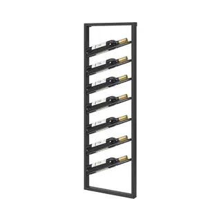 Wand Wijnrek Metaal Zwart – Flessenrek Voor 7 Wijnflessen – Industrieel & Minimalistisch – In-Homexl Brick – 40 × 7 × 120 Cm