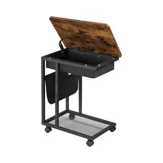 In-Homexl Bijzettafel Industrieel – Met Opbergruimte – 50x35x60 Cm – Metaal – In.Homexl Condotti – Met Wieltjes