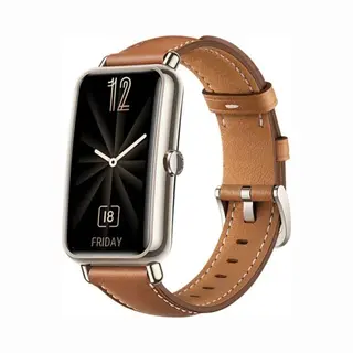 Leer Smartwatch Bandje - Geschikt Voor Huawei Watch Fit Mini Leren Bandje - Bruin - Strap-it Horlogeband / Polsband / Armband