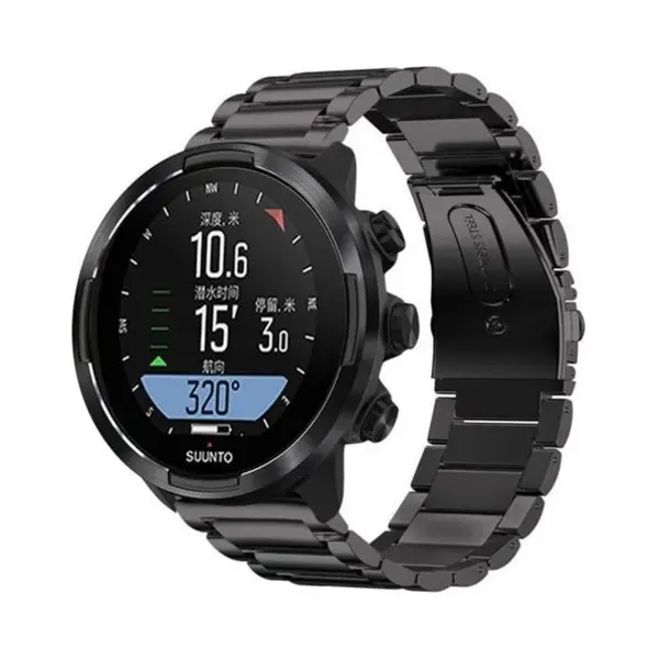 Stalen Smartwatch Bandje - Geschikt Voor Suunto 9 - Baro Stalen Band - Zwart - Strap-it Horlogeband / Polsband / Armband thumbnail