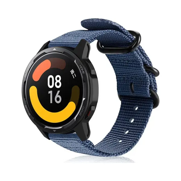 Strap-it Nylon Gesp Bandje - Geschikt Voor Xiaomi Watch S1 (Active/Pro) / Watch 2 Pro / Watch S3 / Mi Watch / Amazfit Balance / Bip 5 - Blauw thumbnail