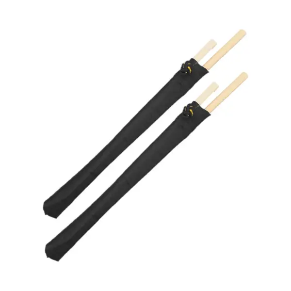 Eetstokjes Gemaakt Van Bamboe In Zwart Stoffen Zakje 20x Stuks - Herbruikbare Eetstokjes Voor Sushi - Milieuvriendelijk thumbnail