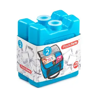 Plasticforte Kleine Koelelementen - 2x Stuks - 100 Grams - 7 X 8 Cm - Blauw - Plastic