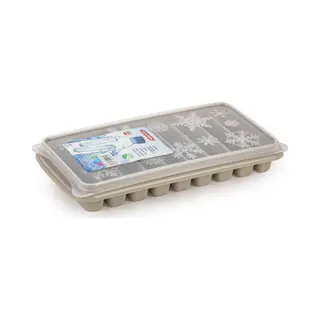 PlasticForte Ijsblokjes Tray - Taupe - Kunststof - 26 X 13 X 4 Cm - Flessenhals Ijsstaafjes - 9 Vakjes