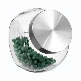 Secret de Gourmet 5Five Voorraadpot/snoeppot - 4x Stuks - Glas - 2, 1 Liter - Met Rvs Deksel - Luchtdichte Sluiting