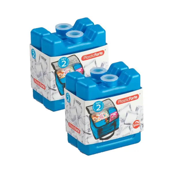 Plasticforte 8x Stuks 100 Grams Koelelementen 8 X 7.5 X 2.3 Cm Kobalt Blauw Kunststof Met Sneeuwvlokken Print thumbnail