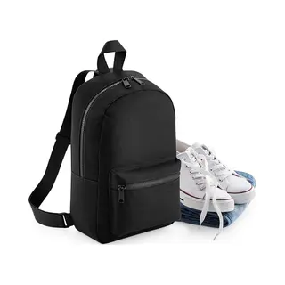Bagbase Klein Rugzakje Met Voorvak En Rits - Zwart - 7 Liter - Rugtasjes - Kinderen - Polyester - 23 X 35 X 12 Cm