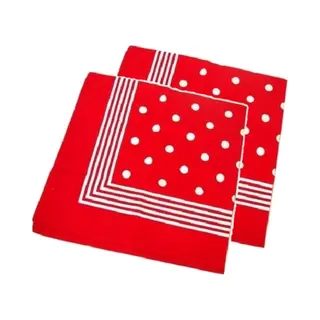 Trendoz Boeren Zakdoek - 2x Stuks - Rood - Met Stippen - 55 X 55 Cm - Cowboys - Farmers - Stof