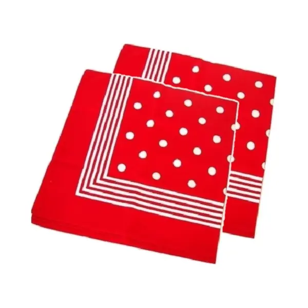 Trendoz Boeren Zakdoek - 2x Stuks - Rood - Met Stippen - 55 X 55 Cm - Cowboys - Farmers - Stof thumbnail
