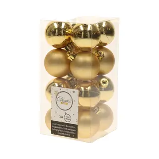 Decoris Kerstballen - 16x St - Goud - 4 Cm - Kunststof