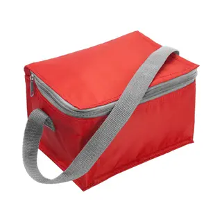 Kleine Koeltas Rood - 6 Blikjes - Met Rits En Draagband - Lunch En Medicijnen