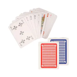 Set Van 4x Mini Clown Games Speelkaarten Rood En Blauw - Kaartspellen - Reisspelletjes