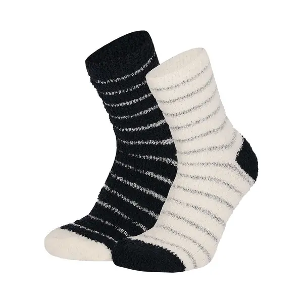 Apollo Bedsokken / Huissokken - Dames - 2-pack - Blauw/wit - One Size - Slaapsokken - Slofsokken thumbnail