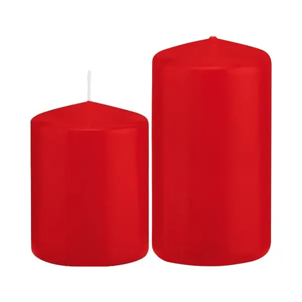 Trend Candles - Stompkaarsen Set 2x Stuks Rood 8 En 12 Cm thumbnail