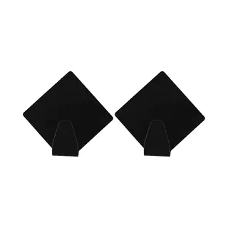 Excellent Houseware - Zelfklevende Rvs Haakjes - Zwart - 8x