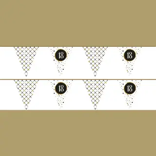 Haza 18 Jaar Verjaardag Vlaggenlijn - 3x - Versiering - Leeftijd - Vlaggetjes Slinger - 600 Cm - Papier