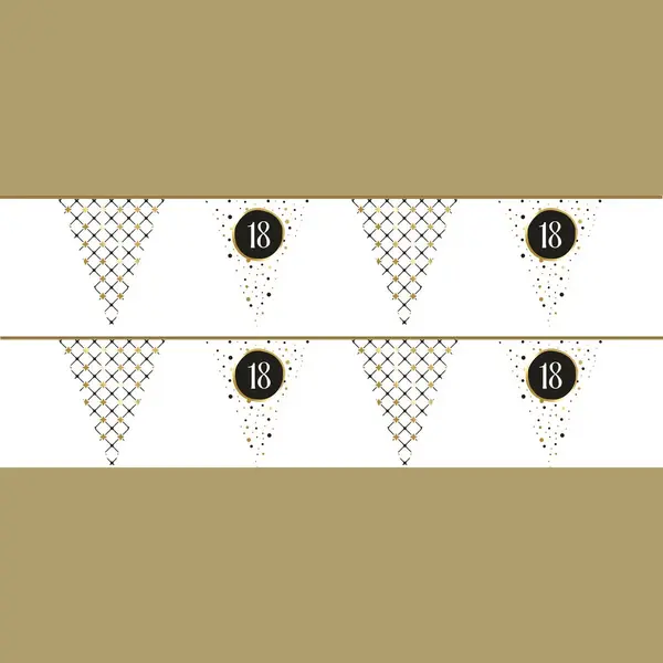 Haza 18 Jaar Verjaardag Vlaggenlijn - 3x - Versiering - Leeftijd - Vlaggetjes Slinger - 600 Cm - Papier thumbnail