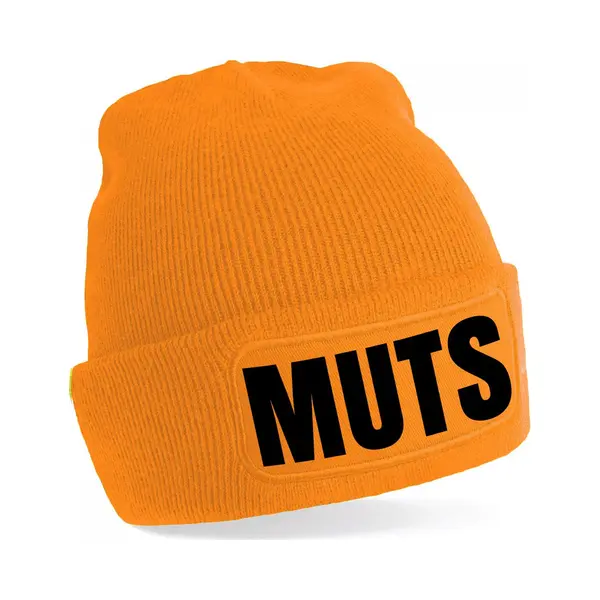 Bellatio Decorations Muts/beanie Met Grappige Tekst - One Size - Oranje thumbnail