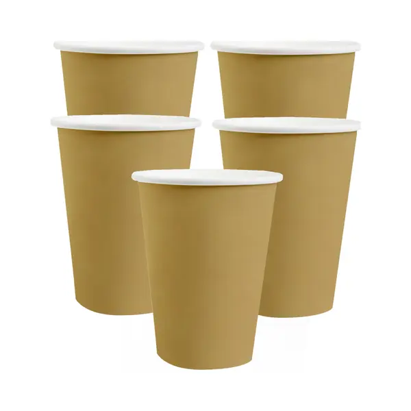 Santex Feest/verjaardag Bekertjes - 30x Stuks - Karton - Goud - 270 Ml thumbnail