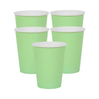 Santex Feest/verjaardag Bekertjes - 30x Stuks - Karton - Mintgroen - 270 Ml