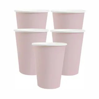 Santex Feest/verjaardag Bekertjes - 30x Stuks - Karton - Lichtroze - 270 Ml