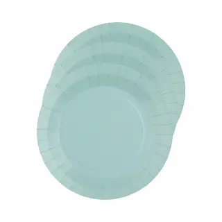 Santex Bordjes Karton - 20x - Rond - Lichtblauw - 22 Cm - Feestbordjes