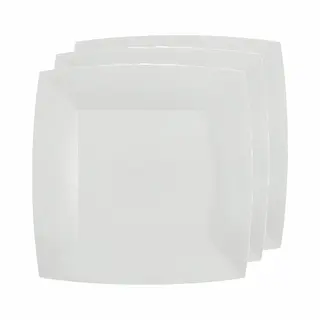 Santex Bordjes Karton - 20x - Vierkant - Creme Wit - 23 X 23 Cm - Feestbordjes