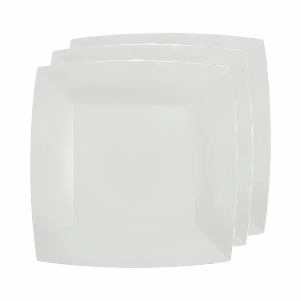 Santex Bordjes Karton - 20x - Vierkant - Creme Wit - 23 X 23 Cm - Feestbordjes thumbnail