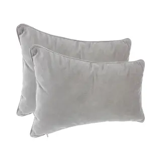 Atmosphera Bank/sierkussens Huiskamer Sophia - 2x Stuks - 30 X 50 Cm - Zilvergrijs - Polyester - Met Rits