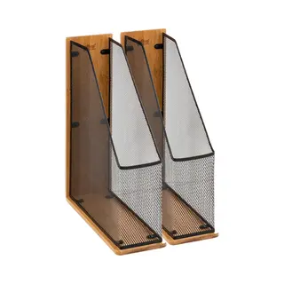 5Five Lectuurbak/tijdschriftcassette Mesh - 2x - 9 X 27 X 33 Cm - Bamboe Hout
