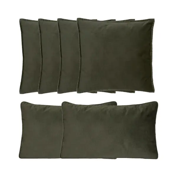 Atmosphera Bank/sierkussens Sophia - Set 6x - Olijfgroen - Polyester - Met Rits - In 2 Formaten thumbnail