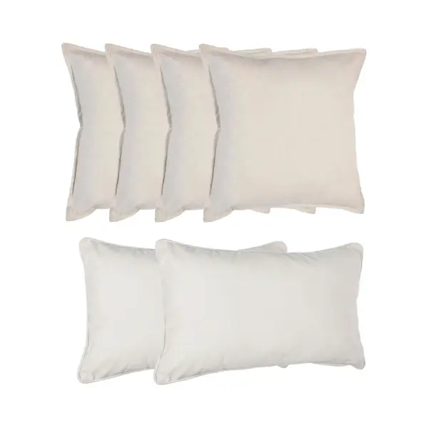 Atmosphera Bank/sierkussens Sophia - Set 6x - Ivoor Wit - Polyester - Met Rits - In 2 Formaten thumbnail
