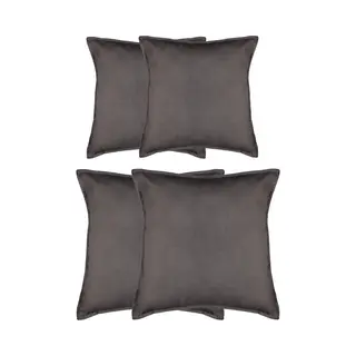 Atmosphera Bank/sierkussens Sophia - Set 4x - Donkergrijs - Polyester - Met Rits - In 2 Formaten